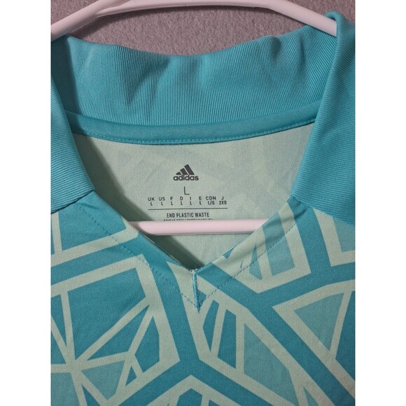 Adidas Aeroready Jersey MLS Mens Large Rare Green Geometric Pattern #21 - Picture 5 of 8